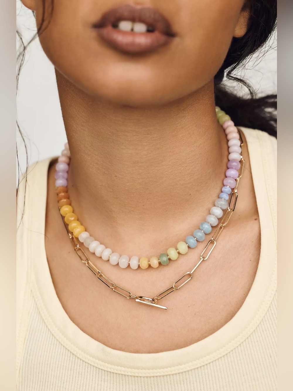 NWT Anthropologie Rainbow Stone Necklace